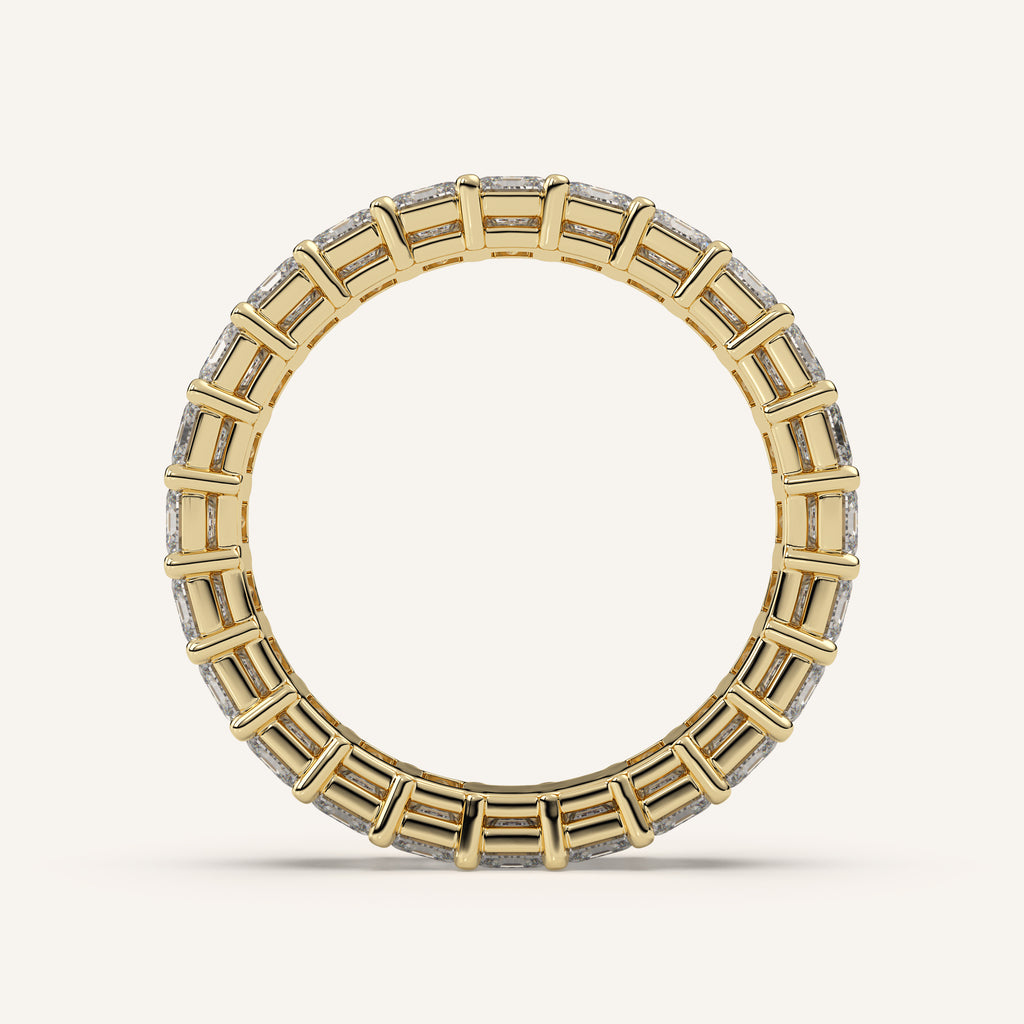 Emerald-Cut Diamond Eternity Band — 3 CTW in 14k Yellow Gold (view 4)
