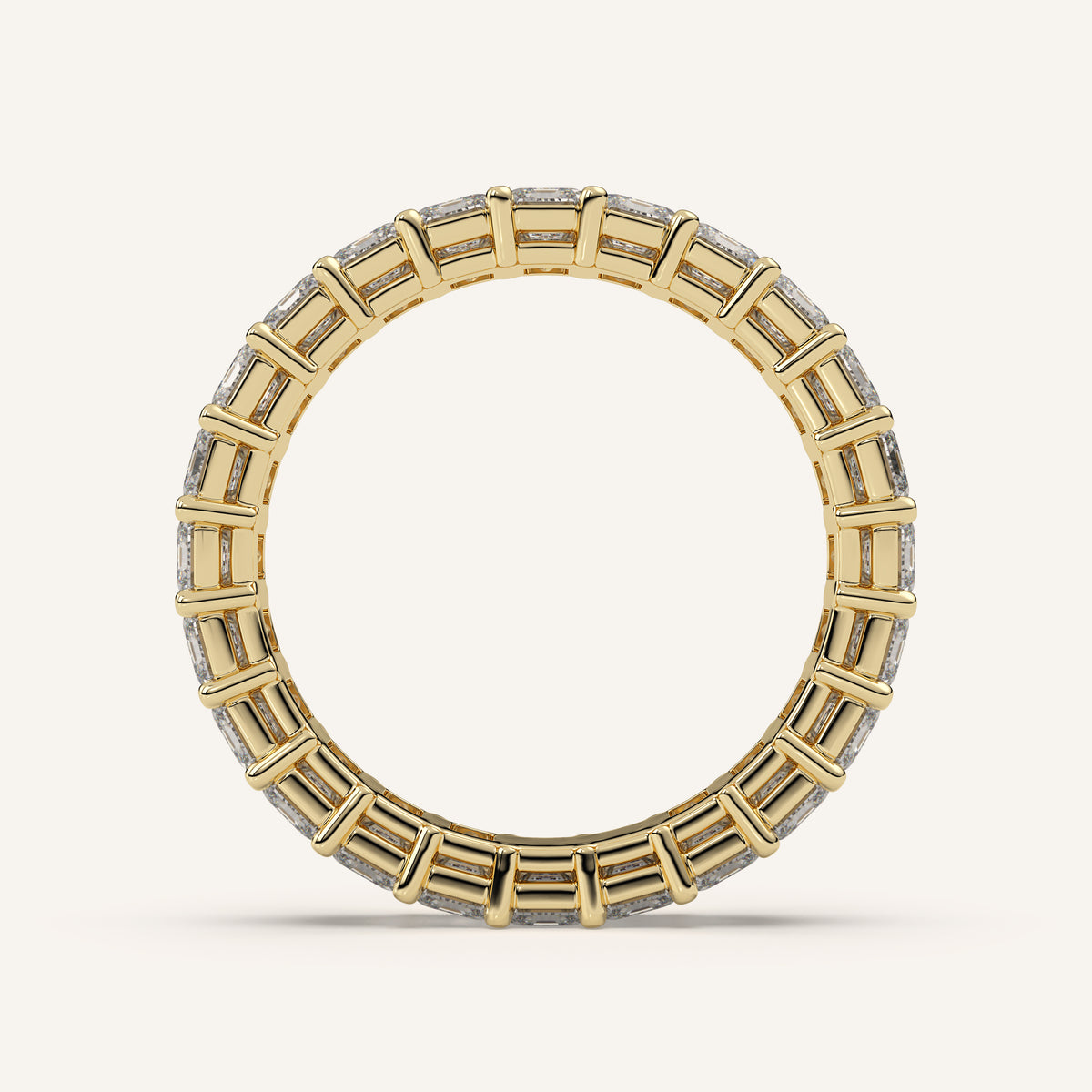 Emerald-Cut Diamond Eternity Band — 3 CTW in 14k Yellow Gold (view 4)