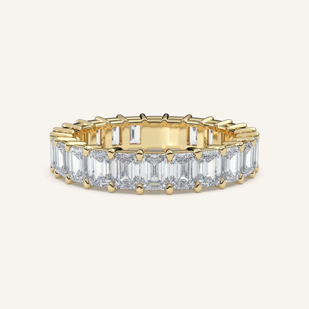 Emerald-Cut Diamond Eternity Band — 3 CTW in 14k Yellow Gold (view 1)