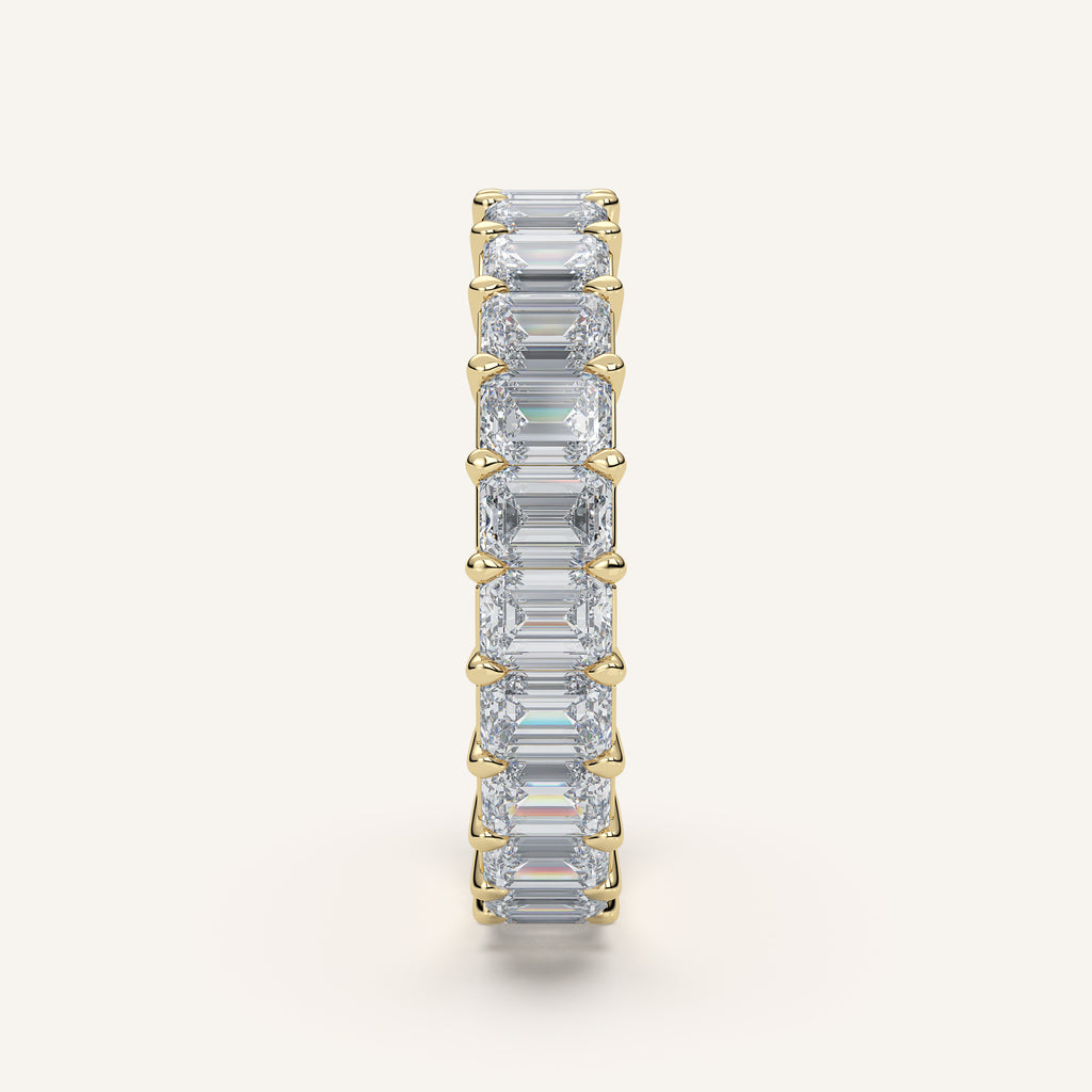 Emerald-Cut Diamond Eternity Band — 3 CTW in 14k Yellow Gold (view 3)