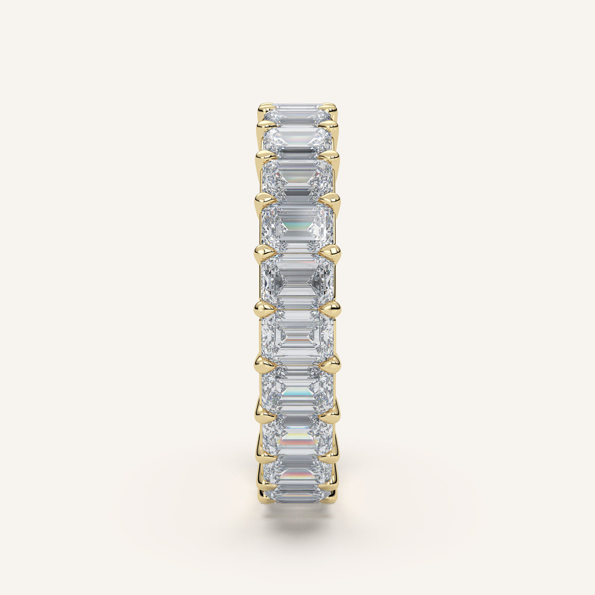 Emerald-Cut Diamond Eternity Band — 3 CTW in 14k Yellow Gold (view 3)