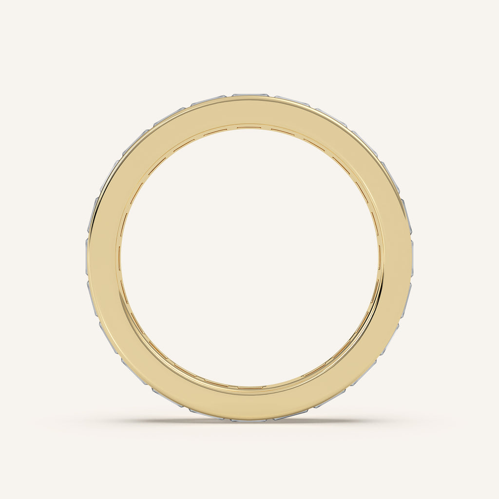 Channel-Set Baguette Wedding Band — 1 CTW in 14k Yellow Gold (view 4)