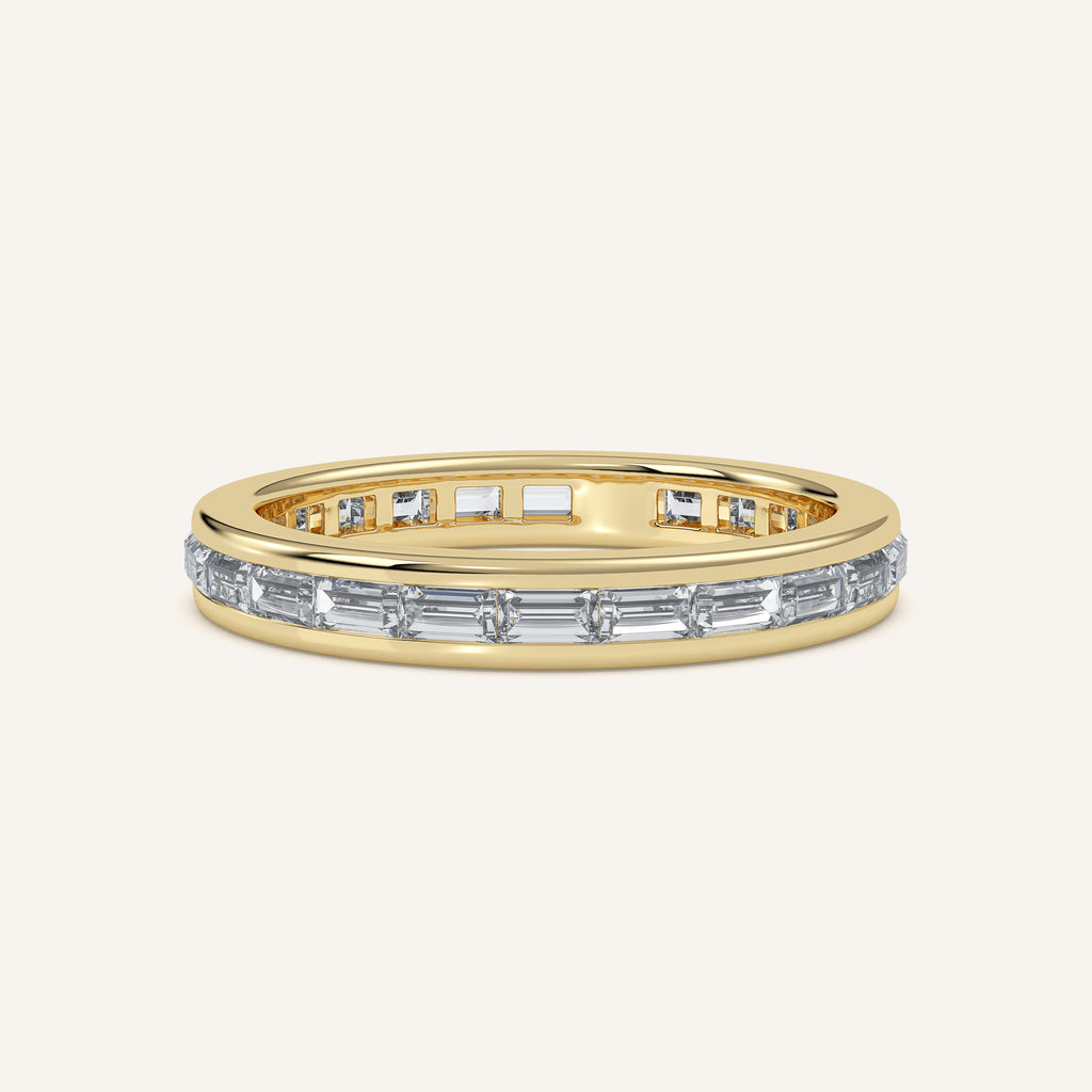 Channel-Set Baguette Wedding Band — 1 CTW in 14k Yellow Gold (view 1)