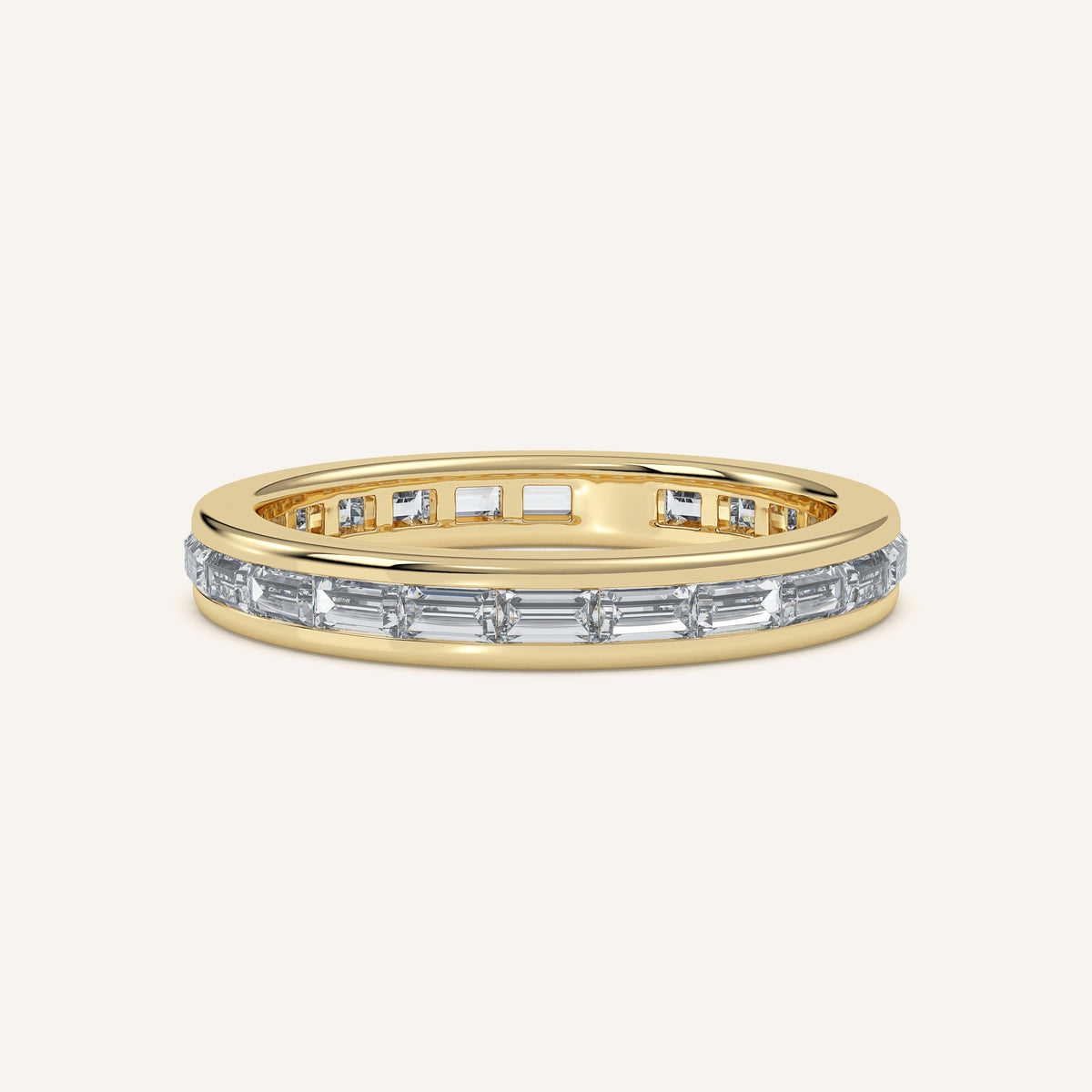 Channel-Set Baguette Wedding Band — 1 CTW in 14k Yellow Gold (view 1)