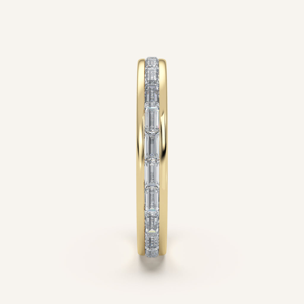 Channel-Set Baguette Wedding Band — 1 CTW in 14k Yellow Gold (view 3)