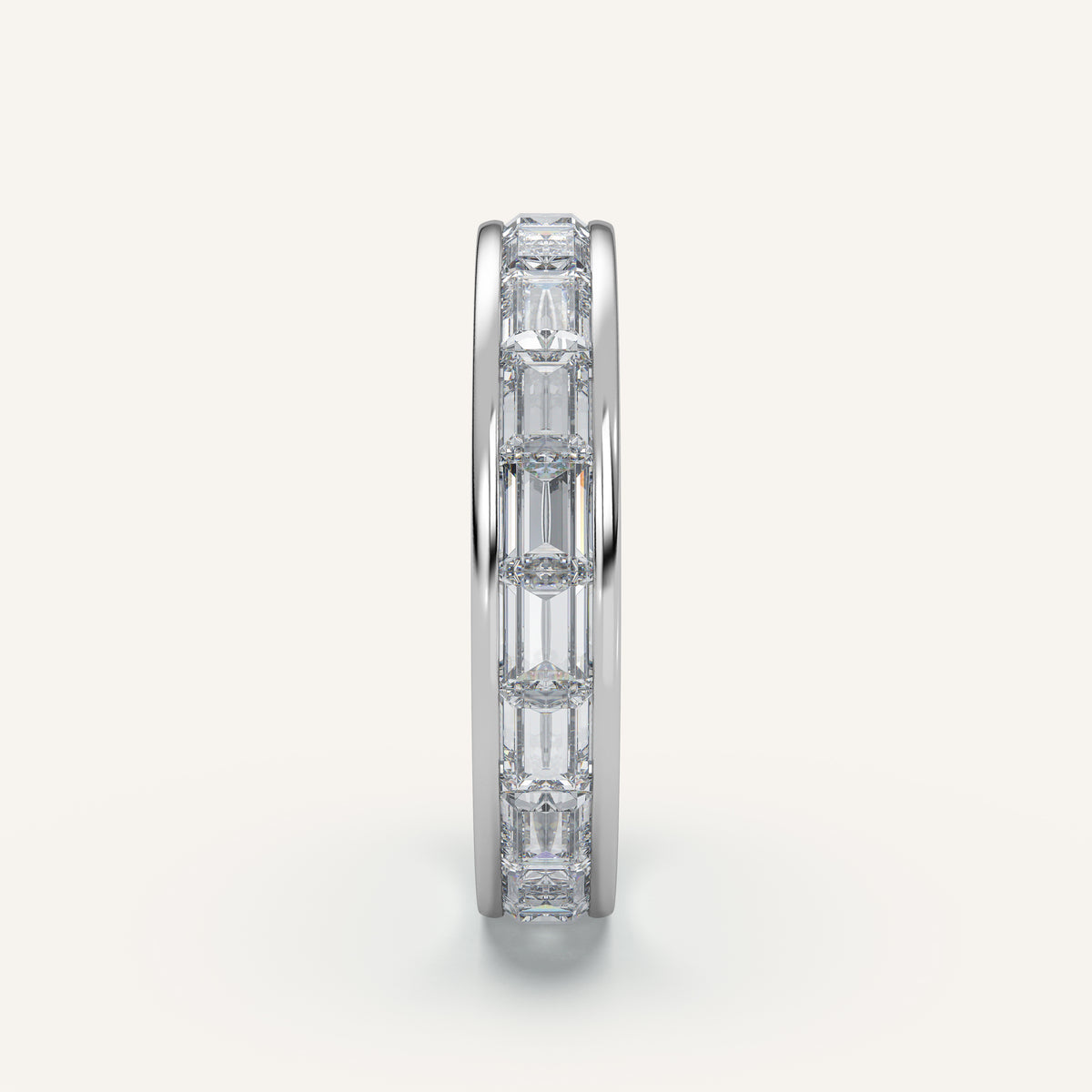 Channel-Set Baguette Wedding Band — 2.3 CTW in 14k White Gold (view 3)