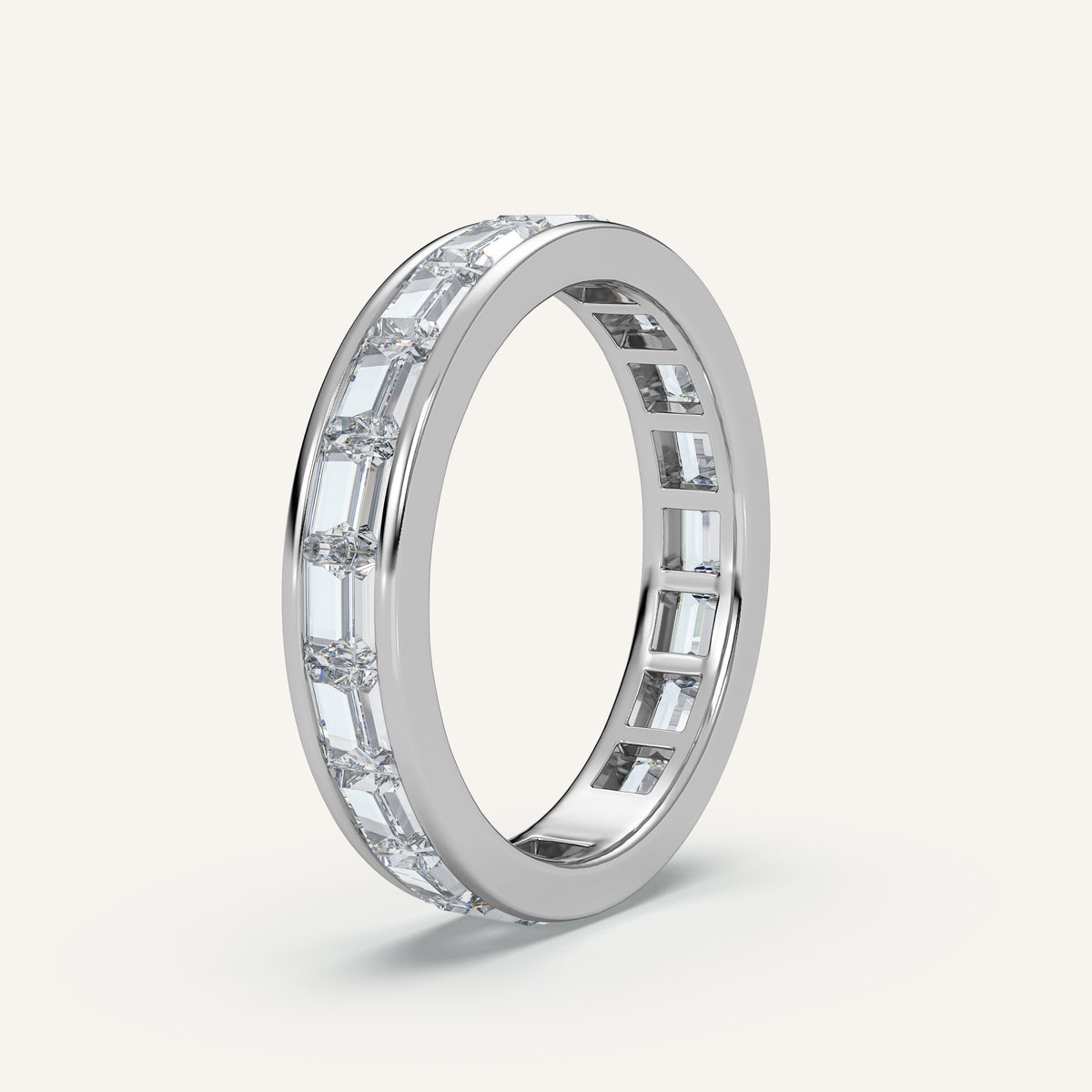 Channel-Set Baguette Wedding Band — 2.3 CTW in 14k White Gold (view 2)