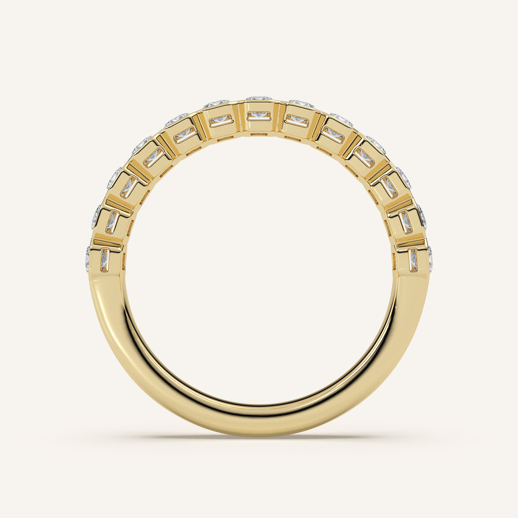 Emerald-Cut Bezel Half Eternity Band — 1 CTW in 14k Yellow Gold (view 4)
