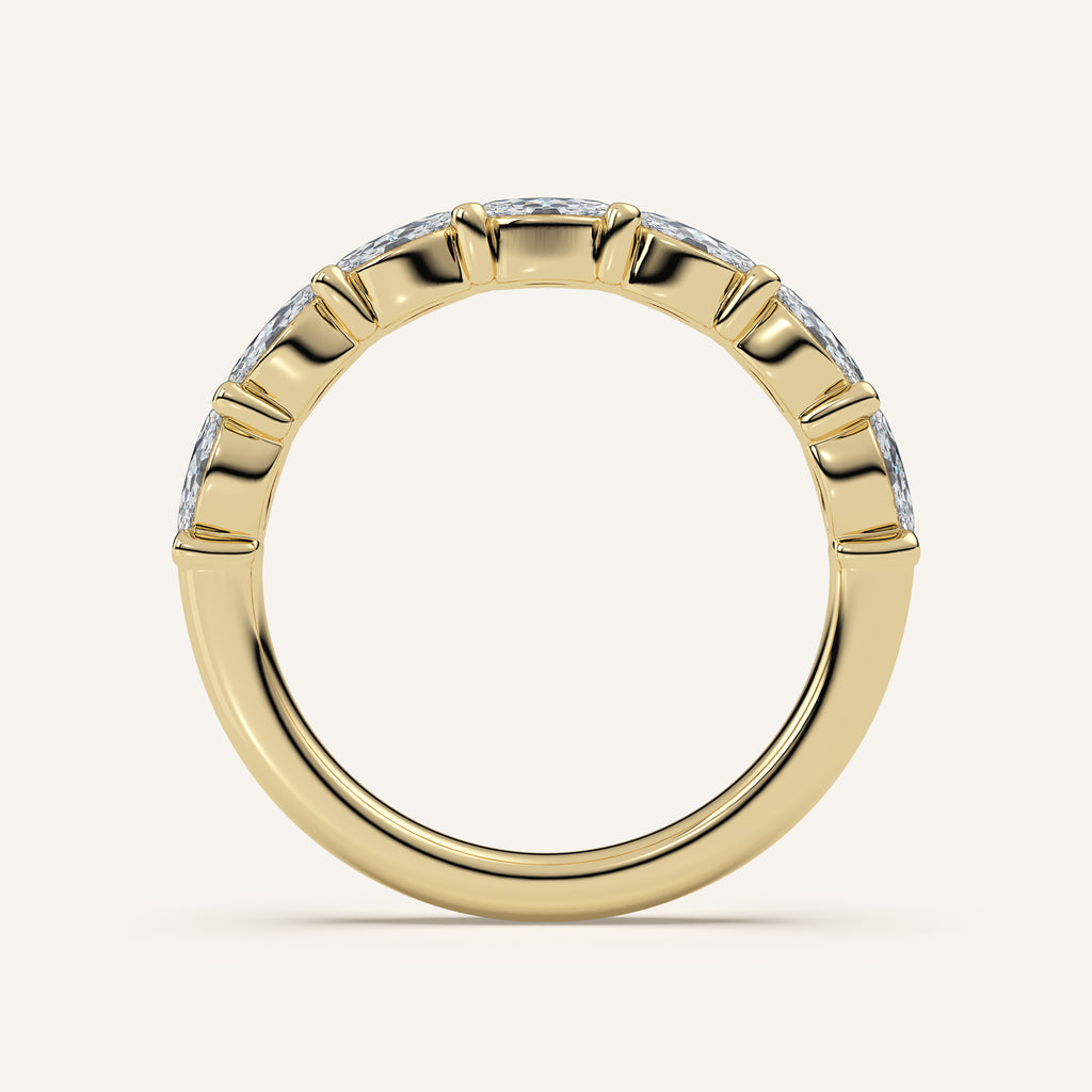East-West Marquise Diamond Wedding Band — 1 CTW in 14k Yellow Gold (view 4)
