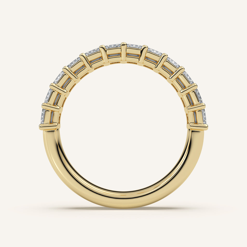 Emerald-Cut Diamond Half Eternity Band — 2 CTW in 14k Yellow Gold (view 4)