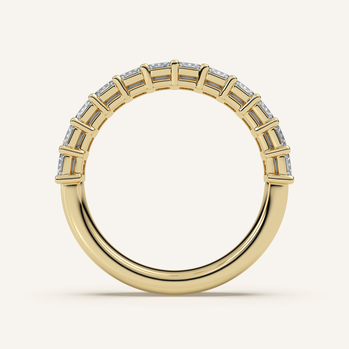 Emerald-Cut Diamond Half Eternity Band — 2 CTW in 14k Yellow Gold (view 4)