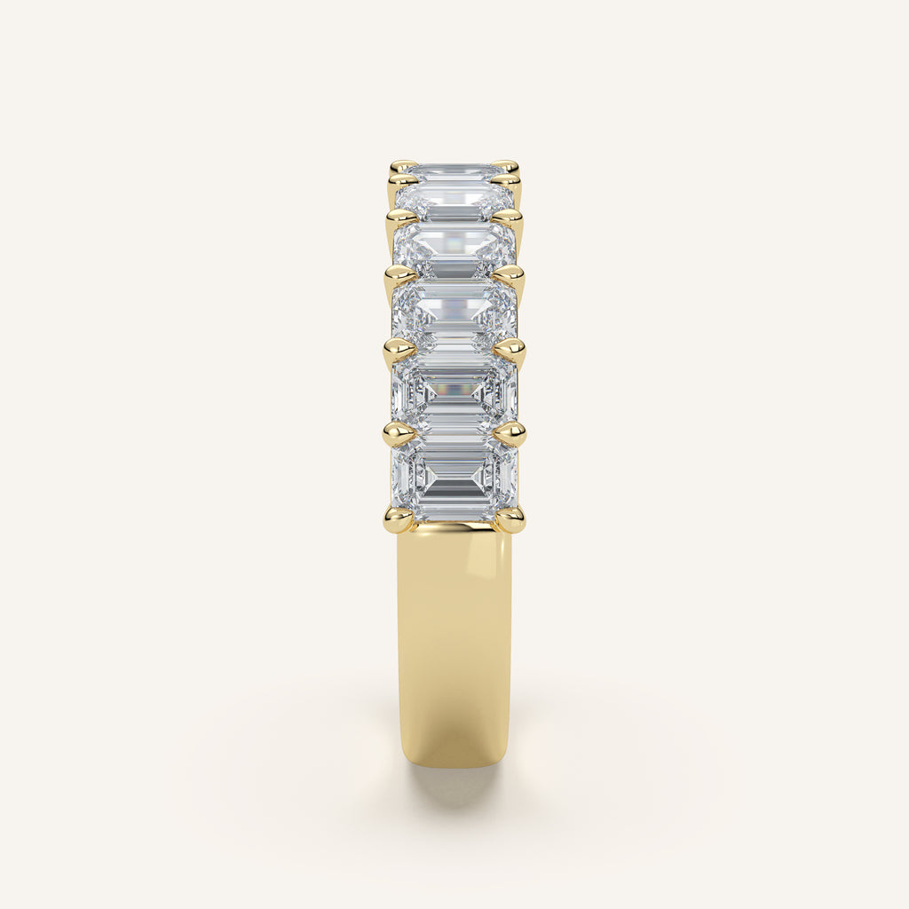 Emerald-Cut Diamond Half Eternity Band — 2 CTW in 14k Yellow Gold (view 3)