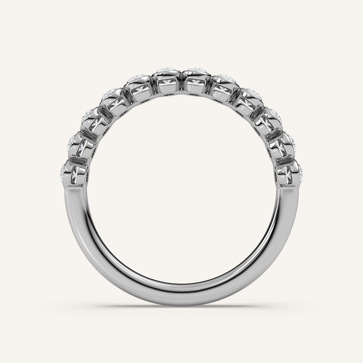 Oval Bezel Half Eternity Band — 0.50 CTW in 14k White Gold (view 4)
