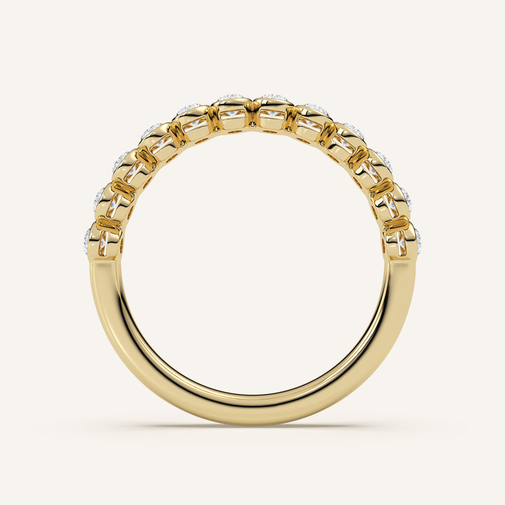 Oval Bezel Half Eternity Band — 0.50 CTW in 14k Yellow Gold (view 4)