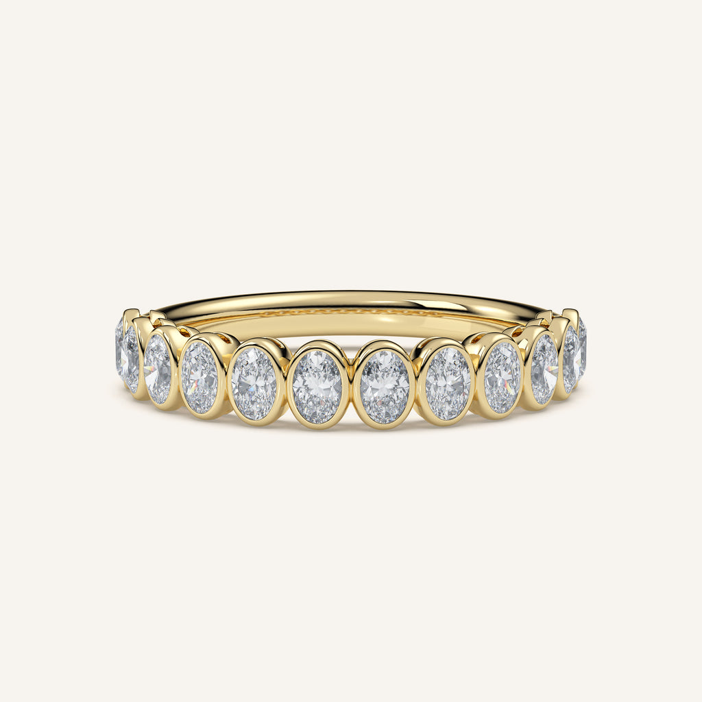 Oval Bezel Half Eternity Band — 0.50 CTW in 14k Yellow Gold (view 1)