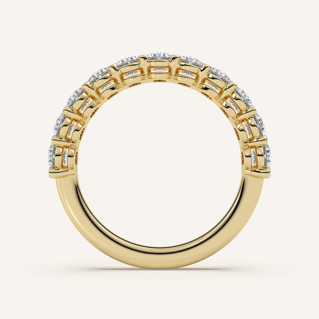 Oval Diamond Half Eternity Band — 1.5 CTW in 14k Yellow Gold (view 4)