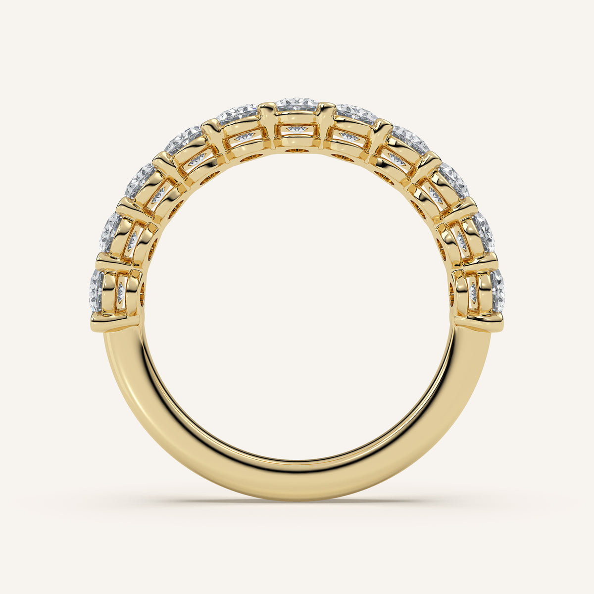 Oval Diamond Half Eternity Band — 1.5 CTW in 14k Yellow Gold (view 4)