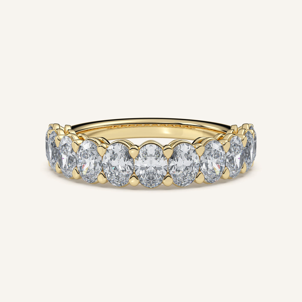 Oval Diamond Half Eternity Band — 1.5 CTW in 14k Yellow Gold (view 1)