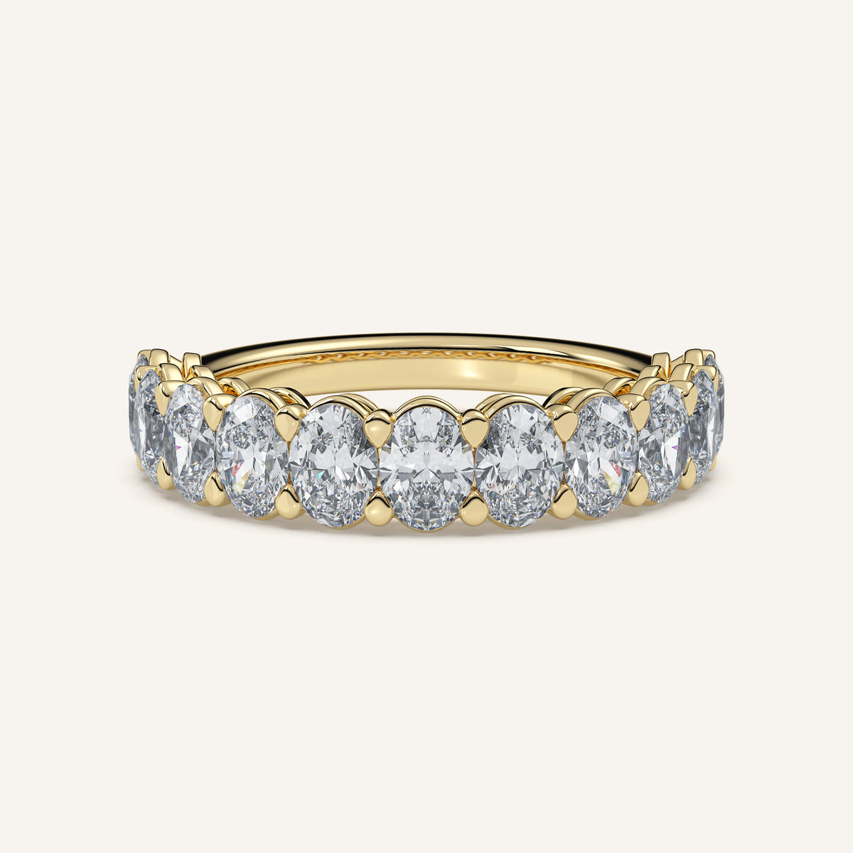 Oval Diamond Half Eternity Band — 1.5 CTW in 14k Yellow Gold (view 1)