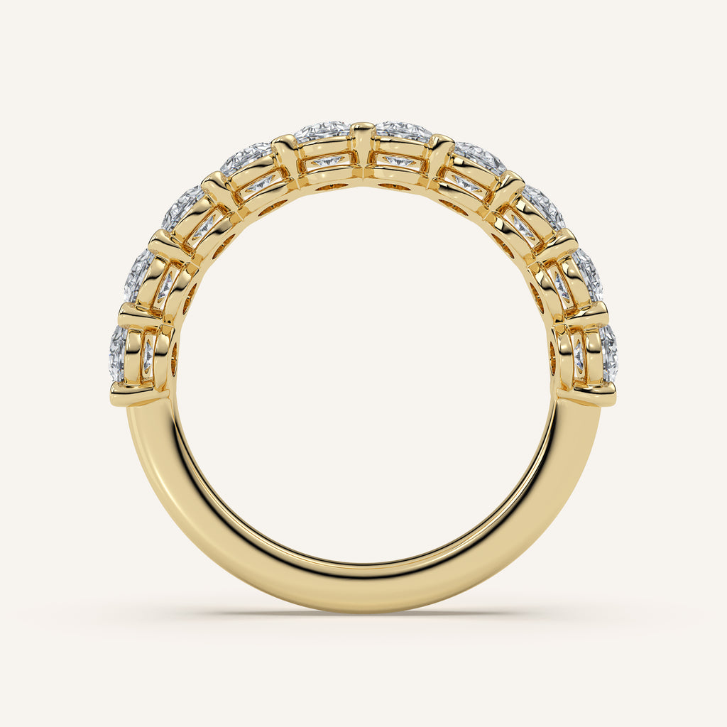 Oval Diamond Half Eternity Band — 2 CTW in 14k Yellow Gold (view 4)