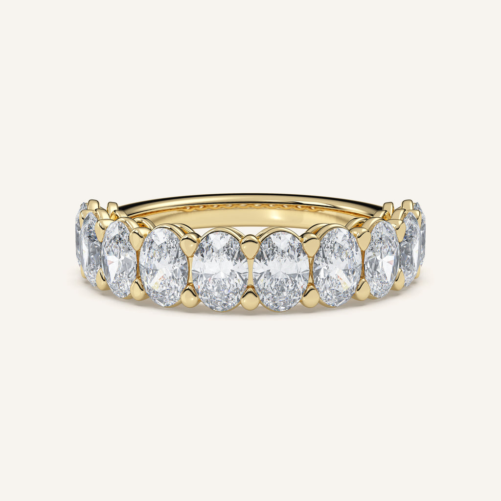 Oval Diamond Half Eternity Band — 2 CTW in 14k Yellow Gold (view 1)