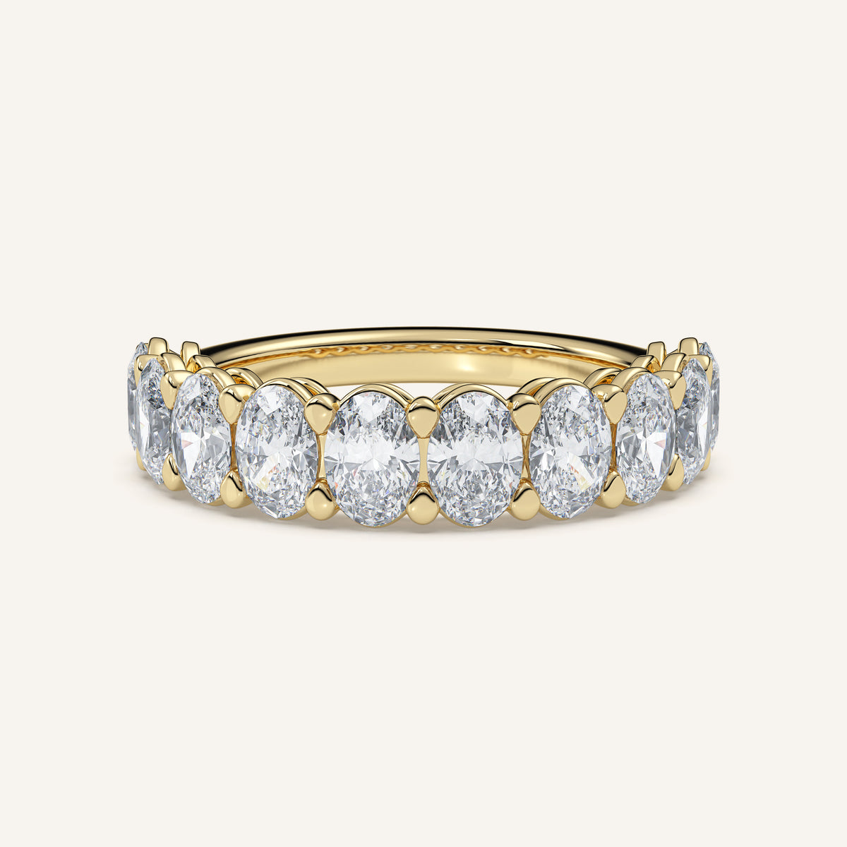 Oval Diamond Half Eternity Band — 2 CTW in 14k Yellow Gold (view 1)
