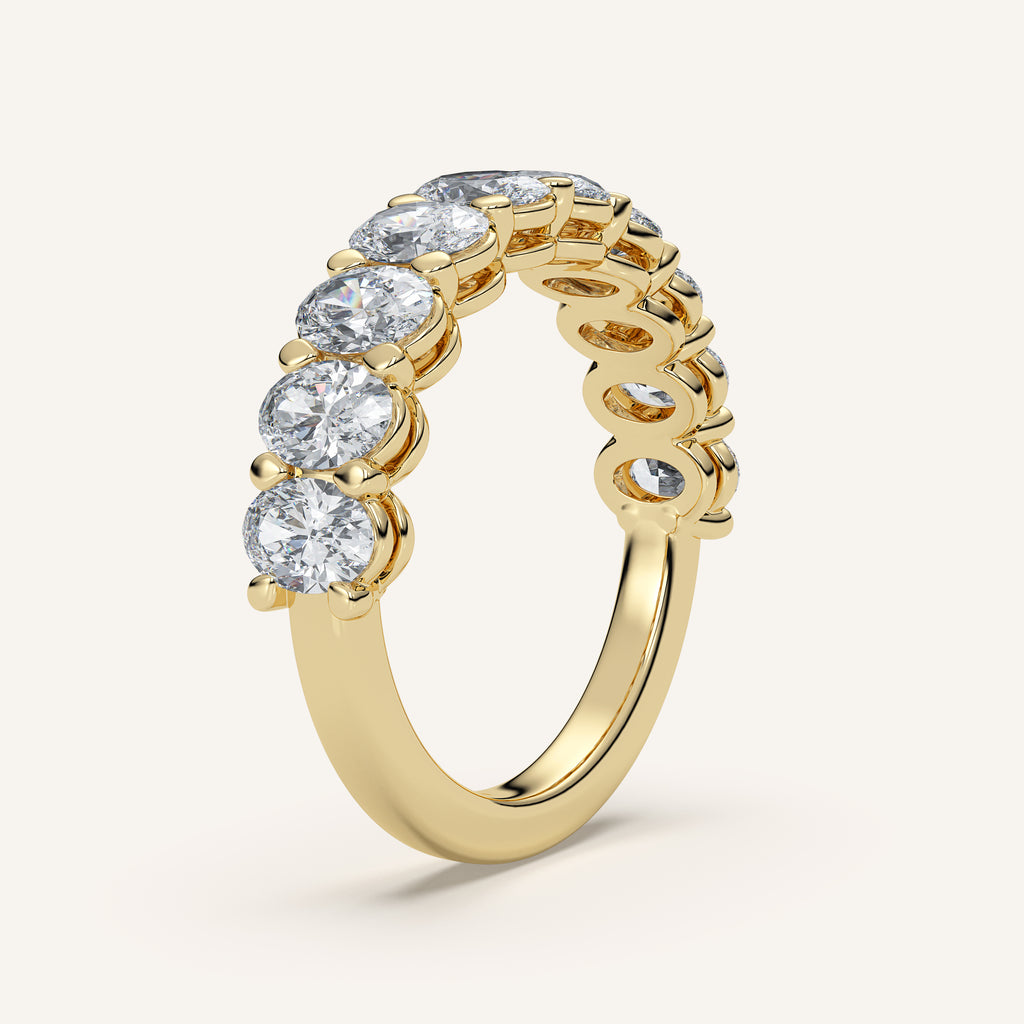 Oval Diamond Half Eternity Band — 2 CTW in 14k Yellow Gold (view 2)