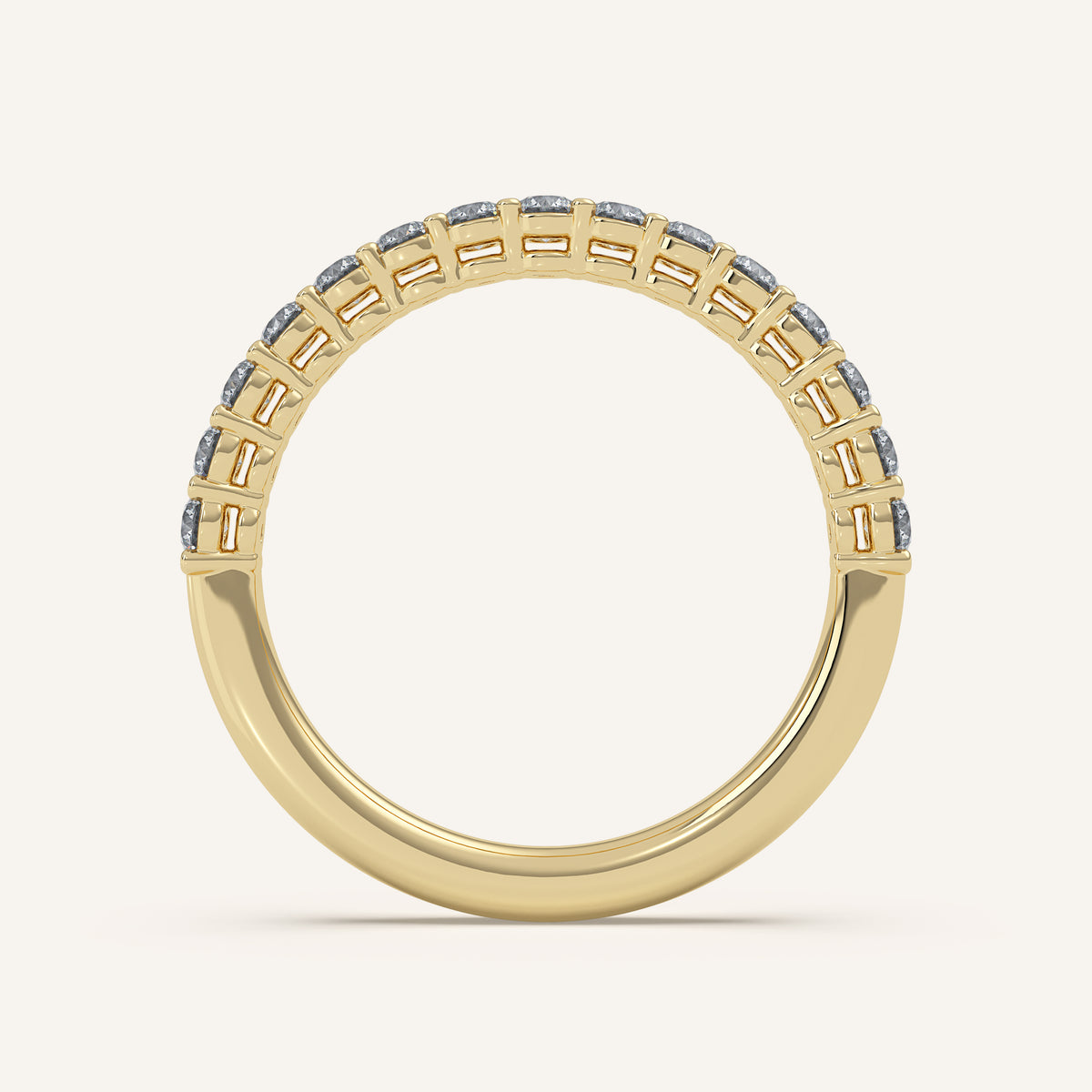 Pavé Diamond Half Eternity Band — 0.50 CTW in 14k Yellow Gold (view 4)