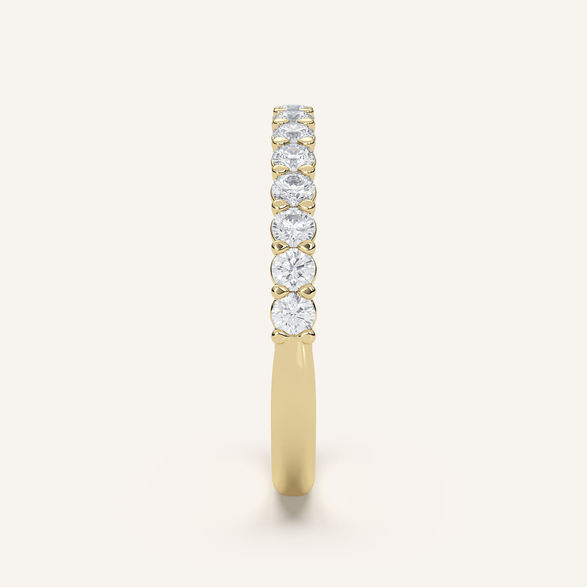 Pavé Diamond Half Eternity Band — 0.50 CTW in 14k Yellow Gold (view 3)