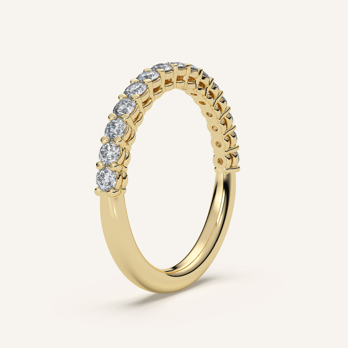 Pavé Diamond Half Eternity Band — 0.50 CTW in 14k Yellow Gold (view 2)