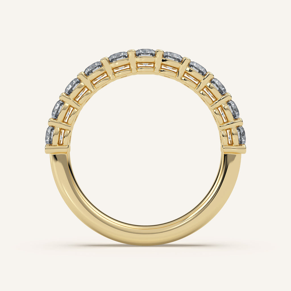 Pavé Diamond Half Eternity Band — 1 CTW in 14k Yellow Gold (view 4)