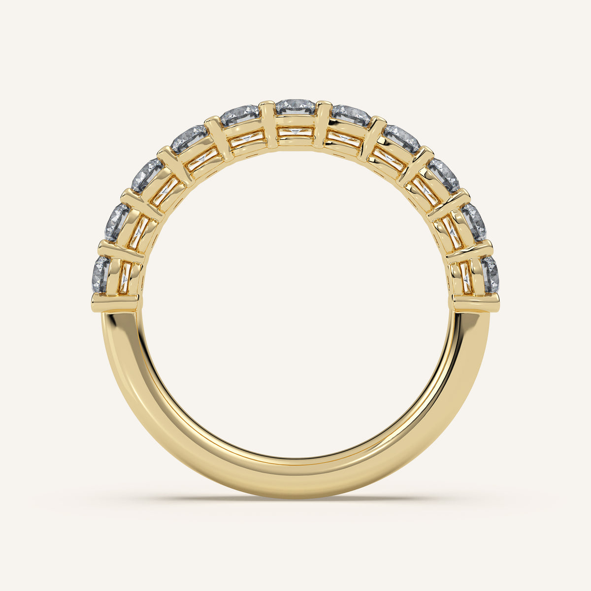 Pavé Diamond Half Eternity Band — 1 CTW in 14k Yellow Gold (view 4)