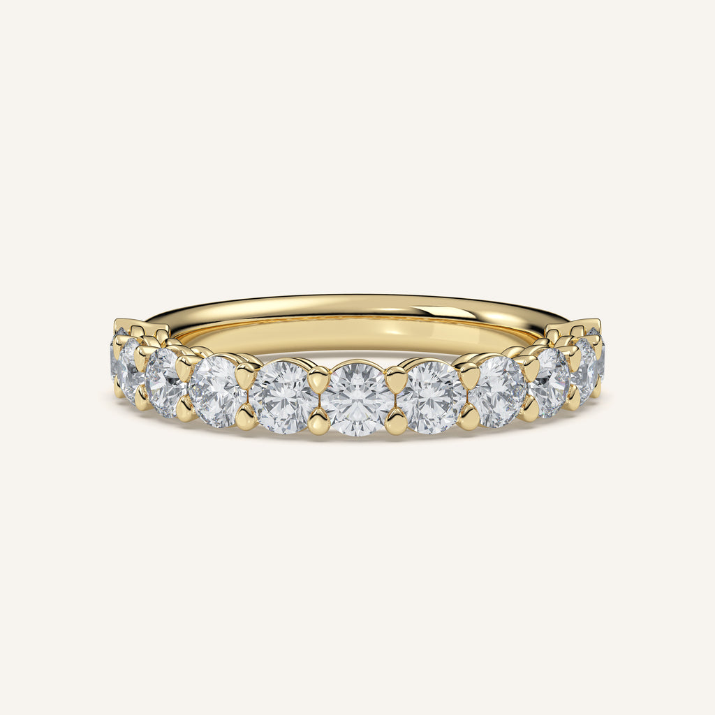 Pavé Diamond Half Eternity Band — 1 CTW in 14k Yellow Gold (view 1)