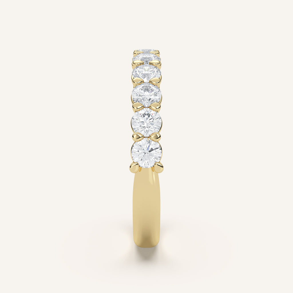 Pavé Diamond Half Eternity Band — 1 CTW in 14k Yellow Gold (view 3)