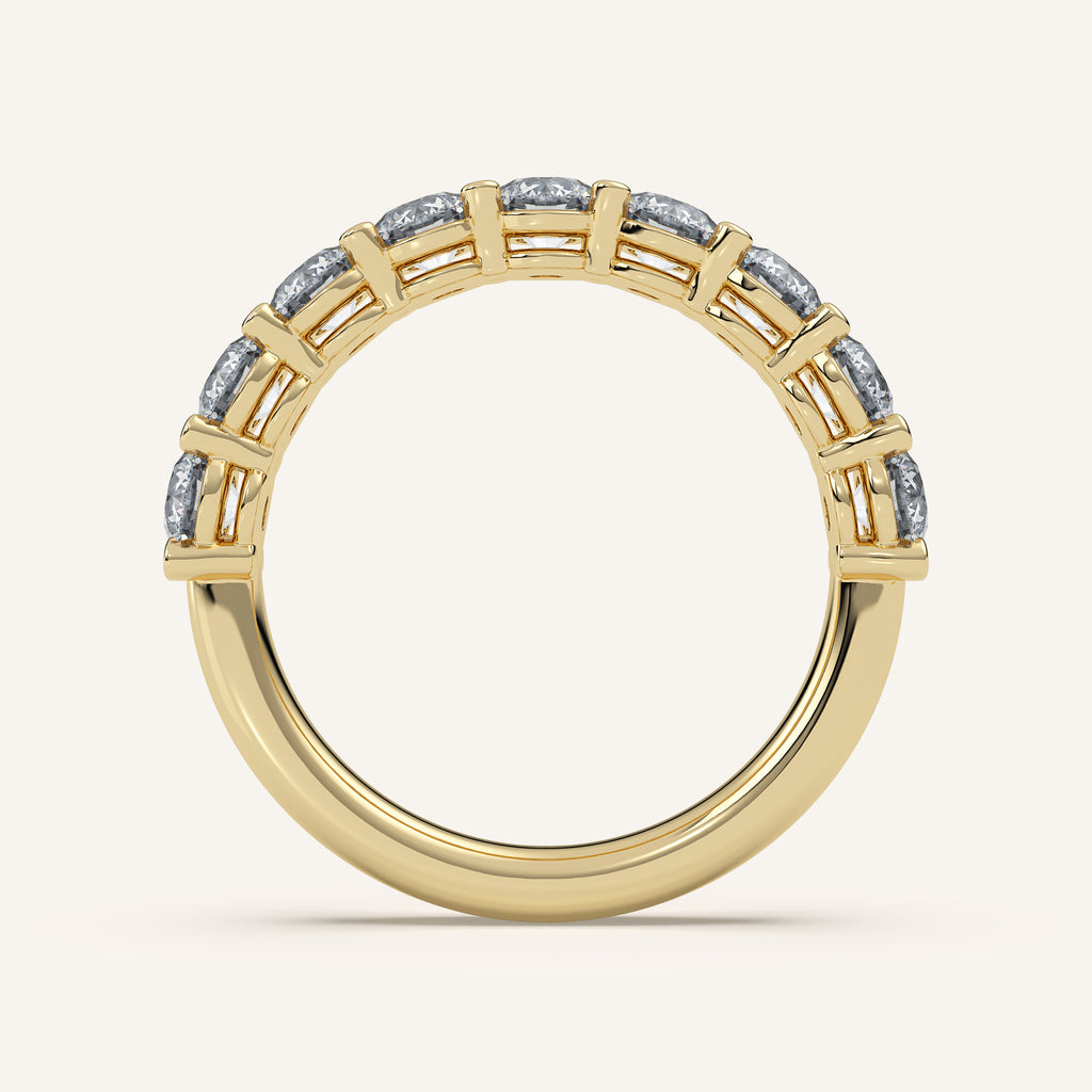 Pavé Diamond Half Eternity Band — 1.5 CTW in 14k Yellow Gold (view 4)