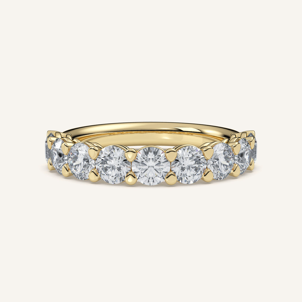 Pavé Diamond Half Eternity Band — 1.5 CTW in 14k Yellow Gold (view 1)