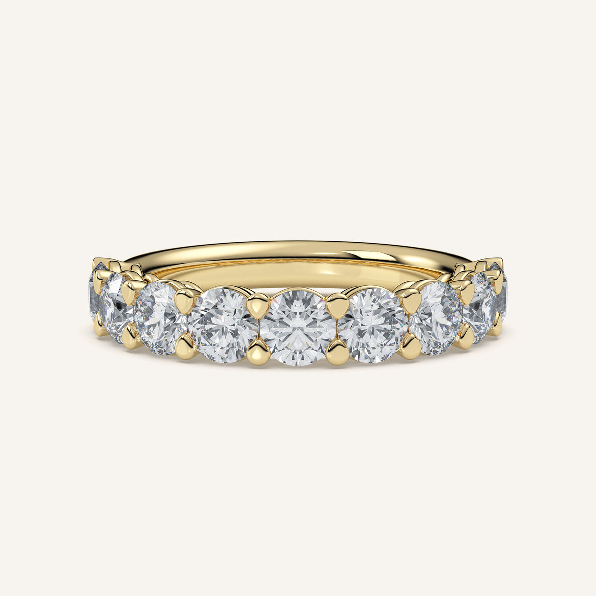 Pavé Diamond Half Eternity Band — 1.5 CTW in 14k Yellow Gold (view 1)