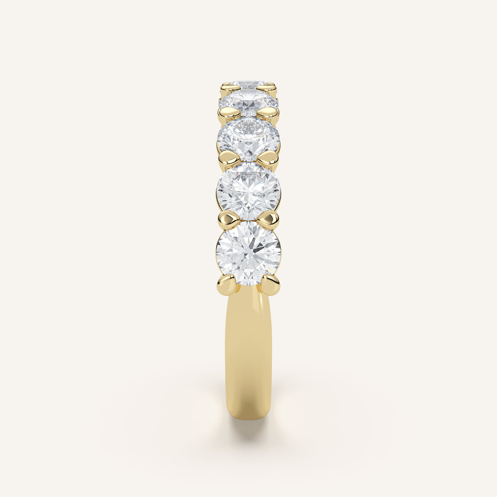 Pavé Diamond Half Eternity Band — 1.5 CTW in 14k Yellow Gold (view 3)