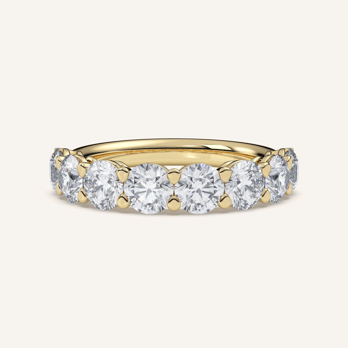 Pavé Diamond Half Eternity Band — 2 CTW in 14k Yellow Gold (view 1)