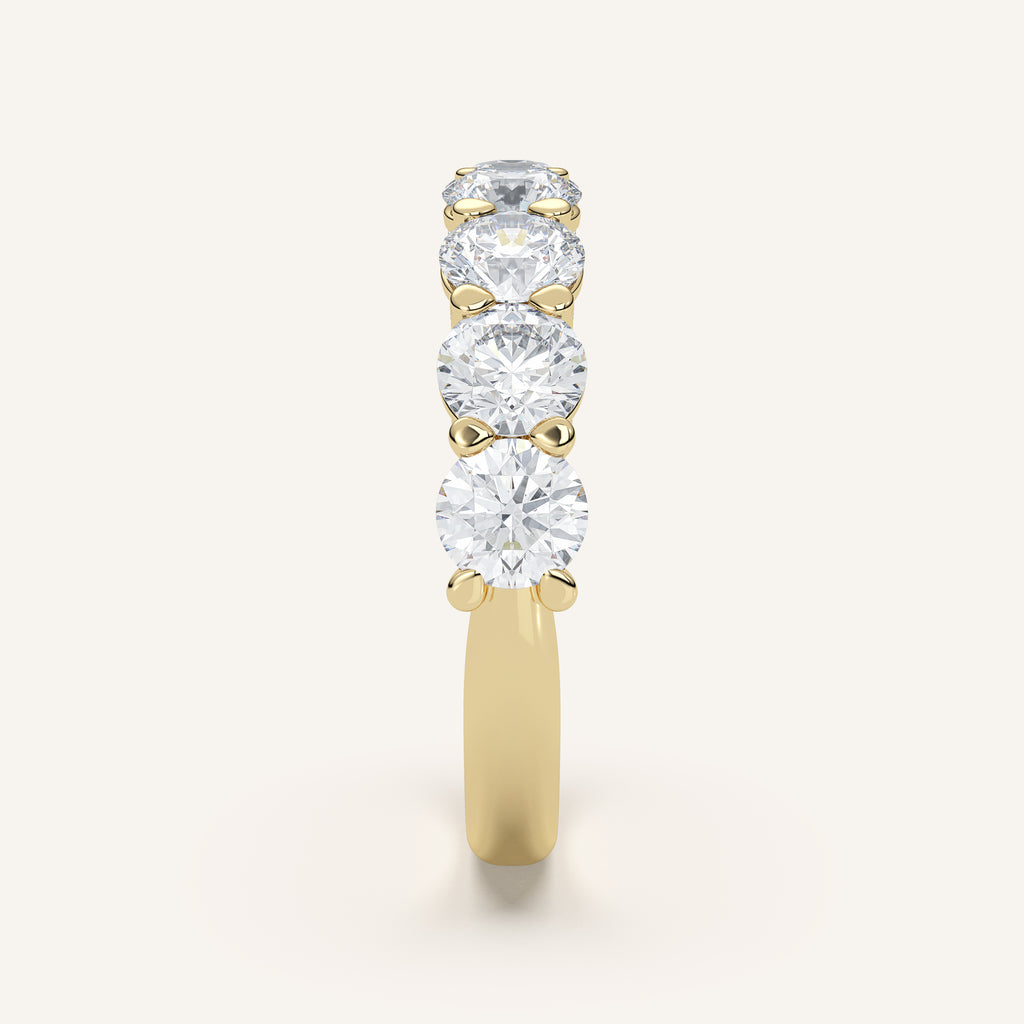 Pavé Diamond Half Eternity Band — 2 CTW in 14k Yellow Gold (view 3)