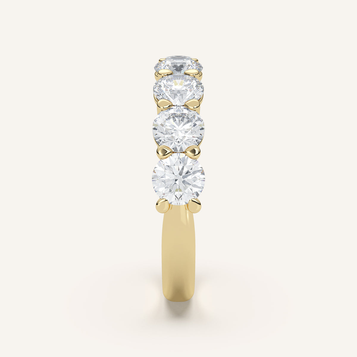 Pavé Diamond Half Eternity Band — 2 CTW in 14k Yellow Gold (view 3)