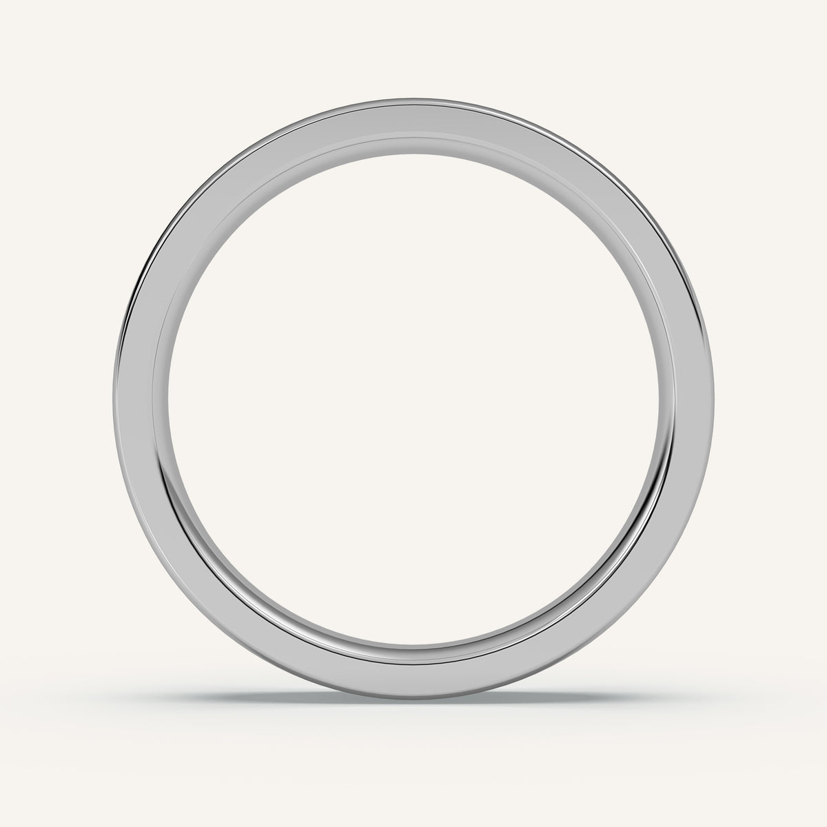 Semi-Flat Gold Wedding Band — 4mm in 14k White Gold (view 4)