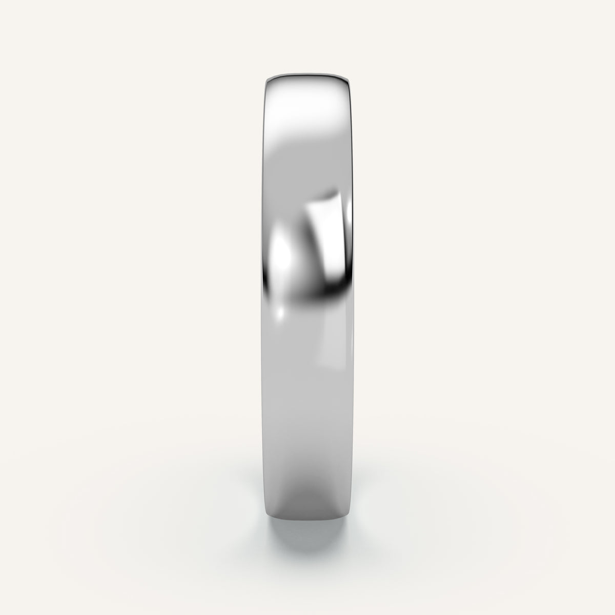 Semi-Flat Gold Wedding Band — 4mm in 14k White Gold (view 3)