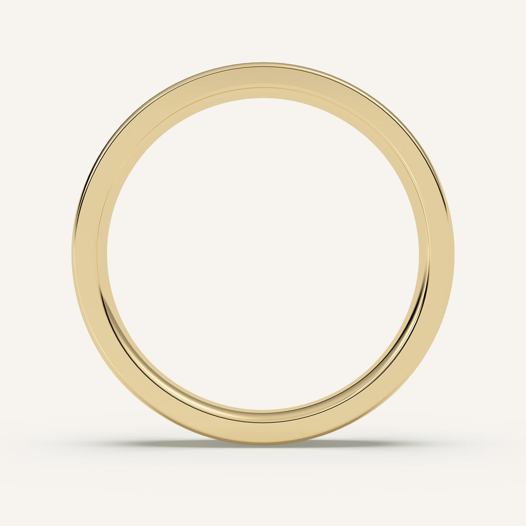 Semi-Flat Gold Wedding Band — 4mm in 14k Yellow Gold (view 4)