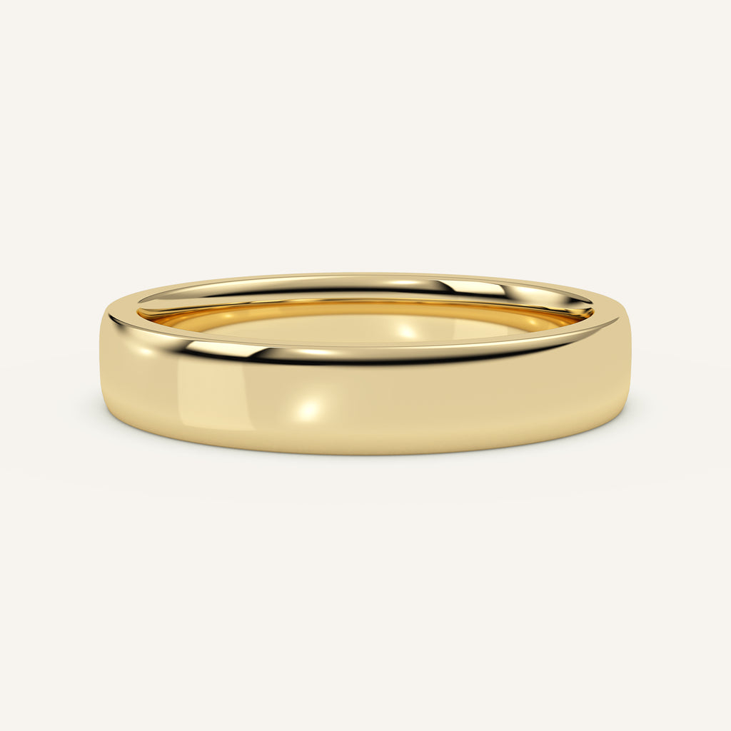 Semi-Flat Gold Wedding Band — 4mm in 14k Yellow Gold (view 1)