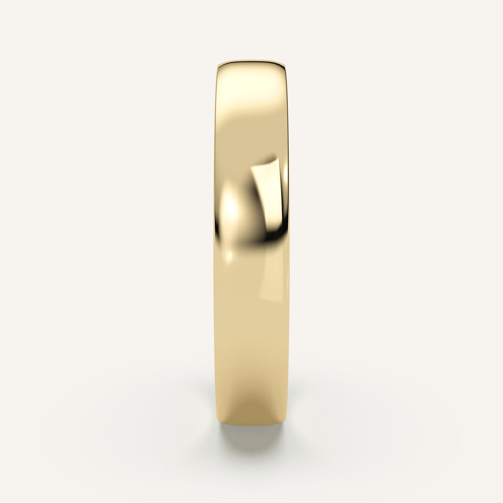 Semi-Flat Gold Wedding Band — 4mm in 14k Yellow Gold (view 3)