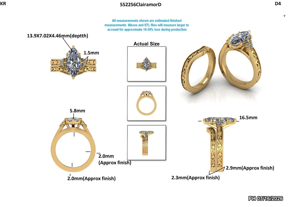 Walker M Custom Wedding Set