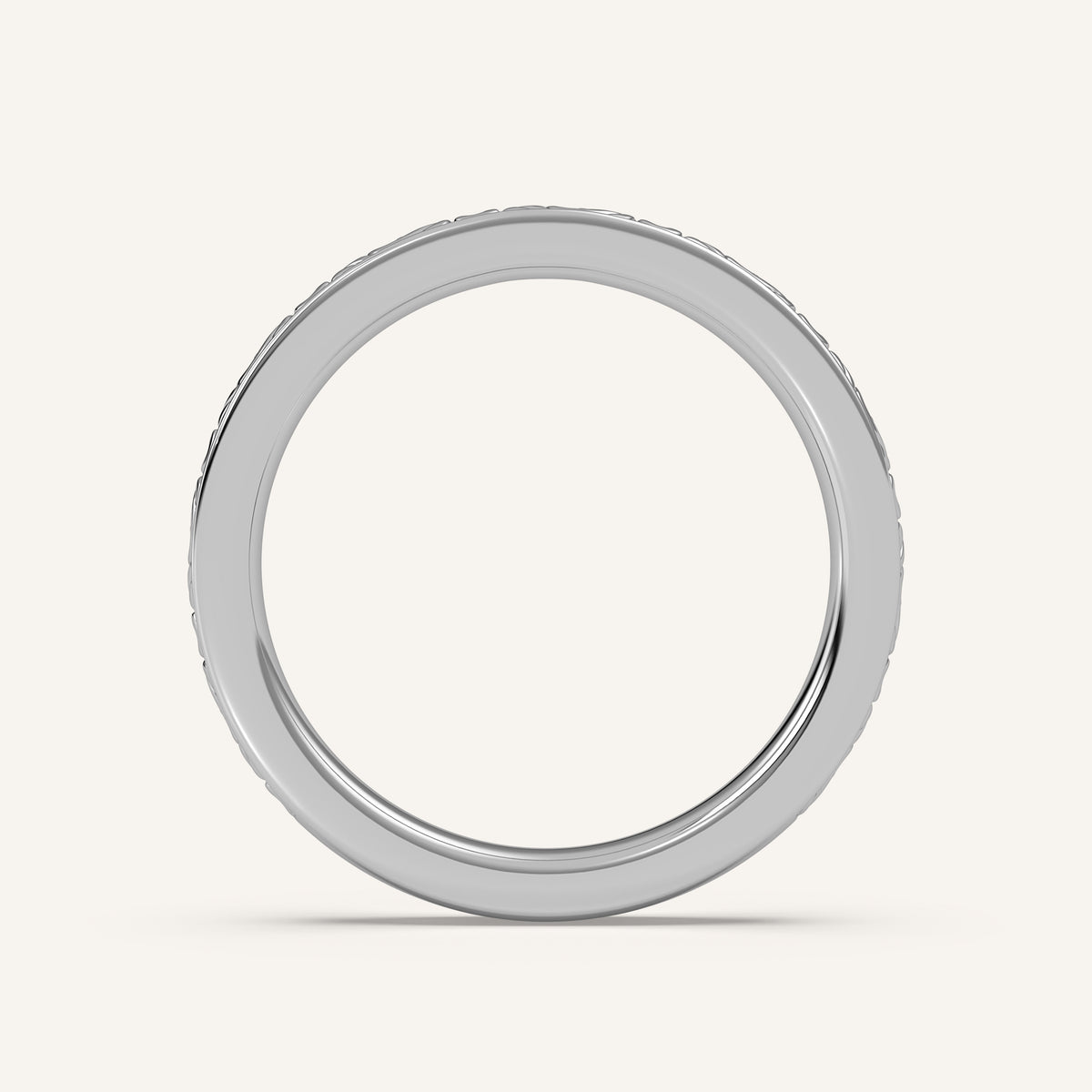 Scroll Engraved Wedding Band in 14k White Gold (view 4)