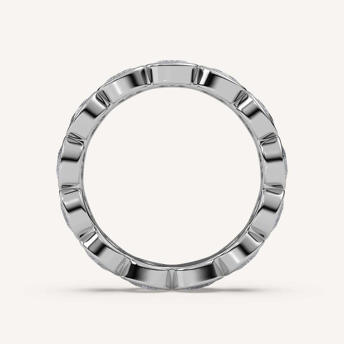 East-West Oval Bezel Eternity Band in 14k White Gold (view 4)