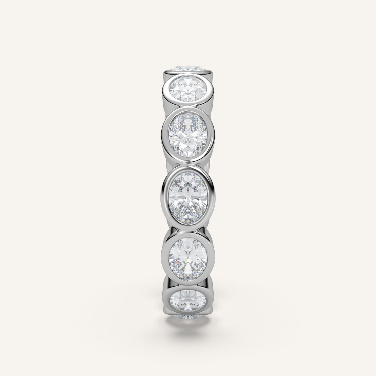 East-West Oval Bezel Eternity Band in 14k White Gold (view 3)
